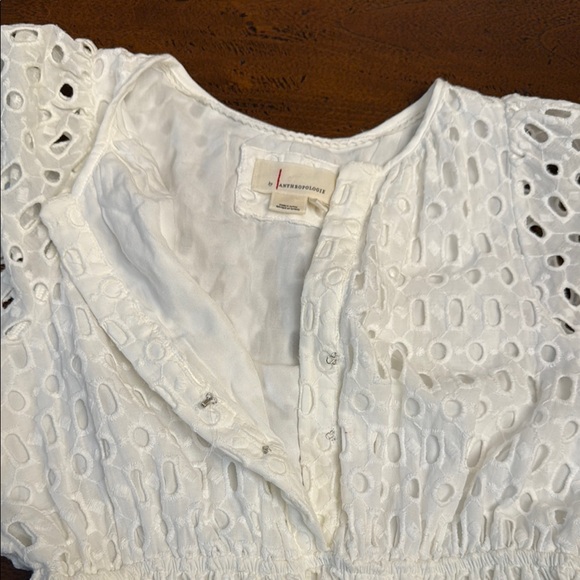 Anthropologie The Somerset Mini Dress: Eyelet Edition White Size Small - Picture 16 of 16
